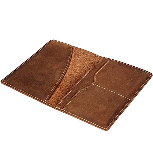 Genuine Cowhide Leather Passport Case Travel Wallet for Credit Cards Money Smartphones Diary Vaccination Certificate15 cm x 10.79 cm Tan3