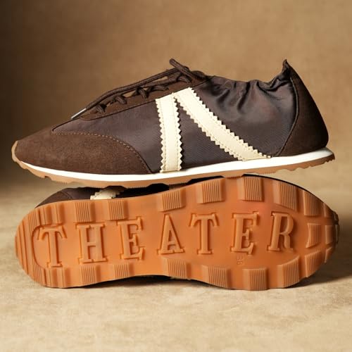Image of Theater Fuji Casual Sneakers in Suede for Women | Stylish Flat Lace-Up Shoes | Lightweight Comfortable Footwear with Cushioned Insole