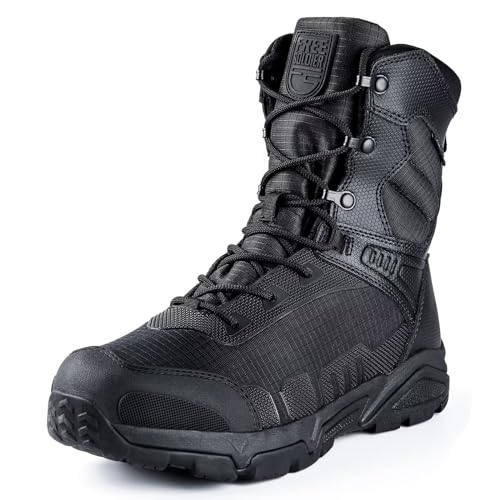 FREE SOLDIER Men's Military Tactical Boots Waterproof Hiking Work Boots Durable Combat Boots4