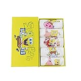 wopin 5 Pares Spongebob Calcetines cortos, Algodón Tobillo Calcetín,Moda Calcetines para adolescente Multicolor (Apto para 13-18 años)