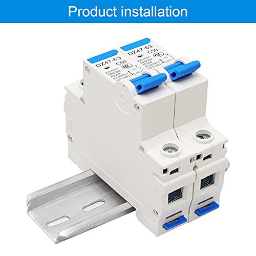 Weideer 2Pcs Ac Miniature Circuit Breaker Dz47-63 C20 230V/400V 1 Pole 20A Din Rail Mount #TOP4