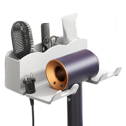 Soporte para secador de pelo, organizador de baño | Organizador de herramientas para el cabello, colgador para secador de pelo, soporte para secadora de pared, organizador de accesorios de peinado