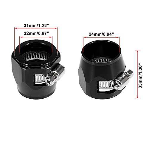 Abrazadera de manguera AN12 flexible negra X AUTOHAUX con tornillo para tubo de coche 3