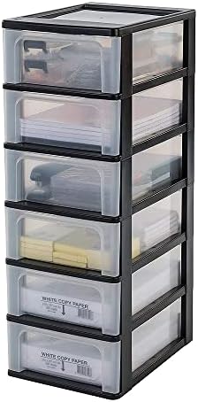 Iris Ohyama, Storage Chest, Organizer, 5 Drawers of 13 L, A4 Size Documents, See Through Drawers, Office, Living Room - Organizer Chest OCH-2500 - Grey