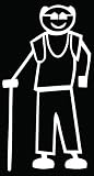 Grandparent Grandpa Family Stick Figure Vinyl Decal Sticker Car Truck Window Wall Art- (6 inch) / (15.3 cm) Tall WHITE Color