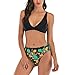 Produktbild TOPKEAL Damen Badeanzug Bademode Push Up Verstellbarem Schulterriemen Bikini Set Zweiteilige mit Hoher Taille Triangel Bikinihose Strandkleidung Swimsuits (Schwarz, XL)