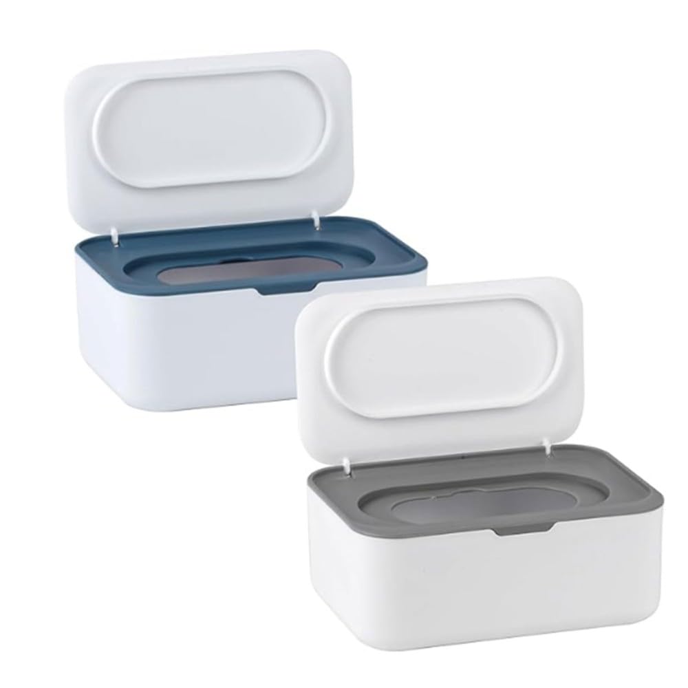CTRLZS Wet Wipe Dispenser(2 Pcs), Baby Napkin Storage Box Holder Dust-Proof Wet Tissue Container for Home, Offices