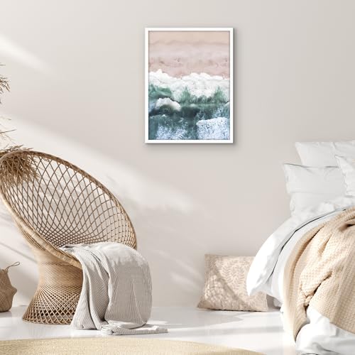 Image of Americanflat 18x24 Poster Frame with Polished Plexiglass - Streamline Collection - Thin Border Picture Frame for Wall Display - Hanging Hardware Included - White