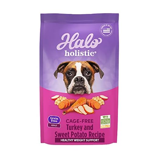 Halo Holistic Dog Food Cage Free Turkey & Sweet Potato Formula, Grain Free Dry Dog Food, for Healthy Weight Support, Kibble for Adult Dogs, 3.5 lb Bag