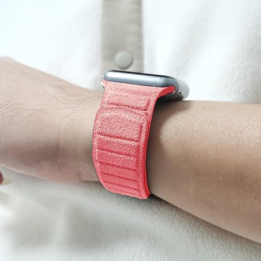 Miniatura 4 de LKEITY Correas magnéticas de cuero para Apple Watch Band 1.929 in 1.811 in 1.772 in 1.732 in 1.654 in 1.614 in 1.575 in, correa de cuero con imán