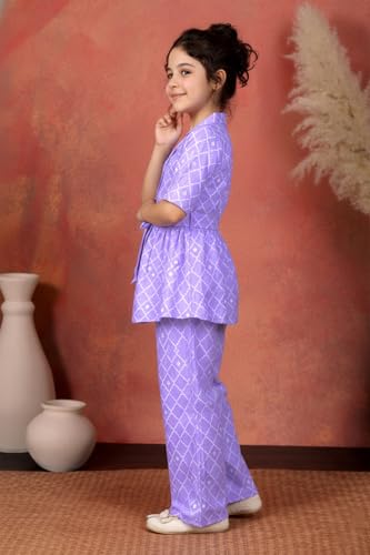 Image of Fashion Dream Girl's Cotton Blend Printed Co-ord Set|Clothing Set|Combo Set|Casual Wear|Coordinate Outfit for Girls|Two-Piece Set