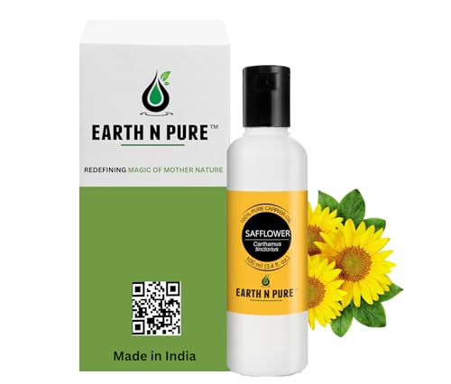 Image of Earth N Pure Safflower Oil for Body Massage, Skin Care, Nails and Hair Growth | 100 ML
