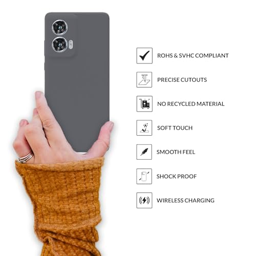 Image of SPRIG Compatible with Moto G96 Premium SilkTone Back Cover Drop Tested Shock Proof Mobile Case for Men, Women, Boys and Girls with Camera Protection (Dark Grey)