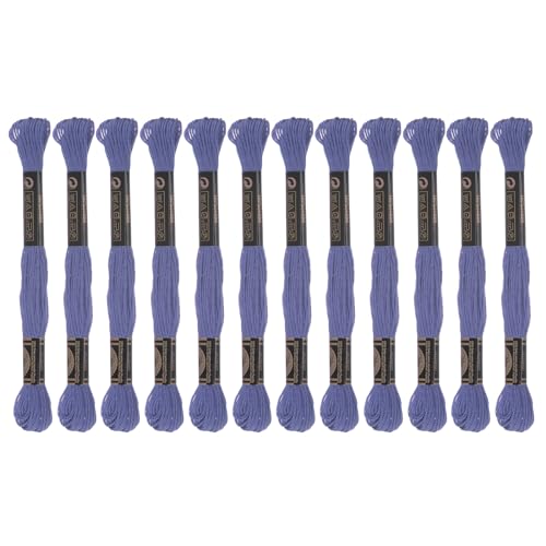 Image of HARFINGTON 12 Skeins Embroidery Floss 8.75yds(8m) Egyptian Long-Staple Cotton Cross Stitch Thread for Sewing DIY Bracelet Yarn String and Crafts, Purple Cabbage(6031)