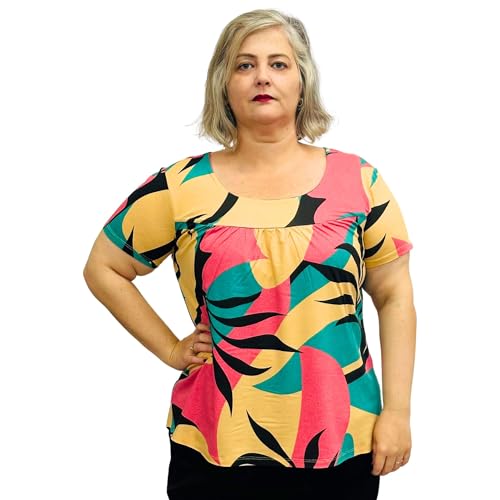 Blusa Feminina Moda Evangelica Plus Size Manga Curta