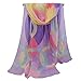 Produktbild TXGLGWA 2 Stück Chiffon Schals für Frauen Sommer Strandtuch Großer Kreis Seidenschal Druck Long Hijab Shaw   Lila