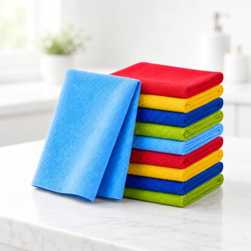 Kit 10 Panos Microfibra 30x30cm Anti-risco Casa Carro Vidros Cores Variadas