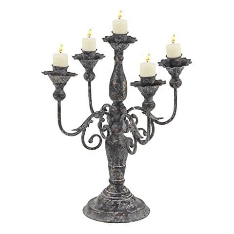 Deco 79 Candelabras, Medium, Gray Cover