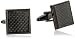 Men's Black-Tone Stainless Steel Carbon Fiber Cufflinks