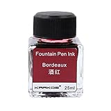 25ML Calligraphy Ink Bottle, Carbon-Free Colorful Ink Fountain Dip Pen Painting Writing Graffiti Drawing Art Supplies Feather Pen Dip Ink Bottles for School Offices Supplies, Claret