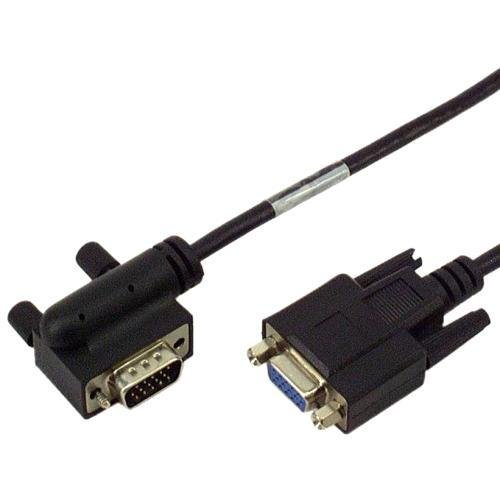 VGA Monitor Right Angle Male to Straight Female Adapter - 3 Foot Molded