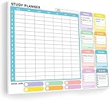 A4 Thick Study and Revision Planner Pad for Scheduling and Time Management, 52 Tear off Sheets Weekly Planner Pad for Students, Study Work, Daily life, 21 X 29.7cm,1 Year of Use