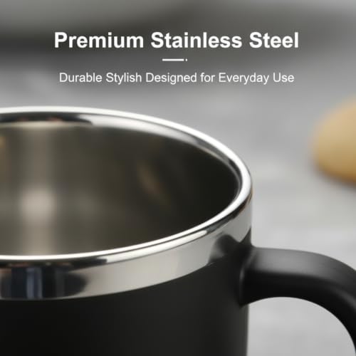 Image of Premium Stainless Steel Coffee Mug Set | 6 Double Wall Insulated Cups, 100ml Each | Reusable Cappuccino & Espresso Cups | Perfect for Gifting & Daily Use (Coffee)