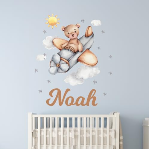 Vinilos Decorativos de Osito y Avión para Cuarto Infantil miniatura 3