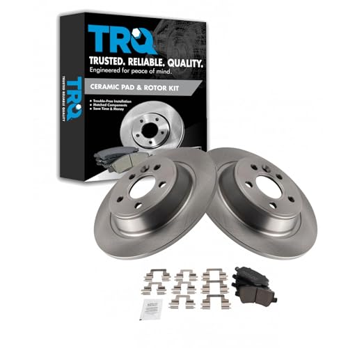 Image of TRQ Rear Brake Pad and Rotor Set Ceramic | For 2012-2015 Land Rover Range Rover Evoque