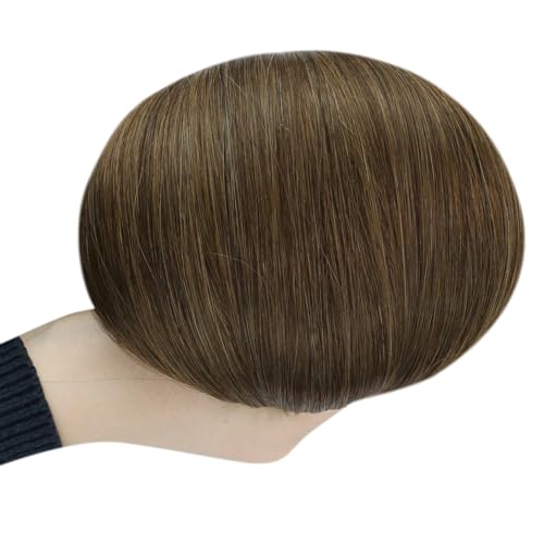Image of Full Shine 24 Inch Weft Hair Extensions 130G Invisible Long Straight Hair | Color Medium Brown, Invisible Human Hair Sew In, Long Straight Hair, Wedding Looks, Travel Styling, Daily Wear