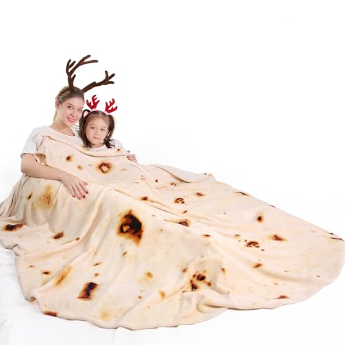 Product Image of the Mermaker Burrito Tortilla Taco Blanket 80 inches for Adult Kids, Realistic...