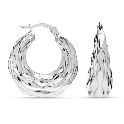 Boucles d'oreilles créoles LeCalla en argent 925 et leur design italien crevette élégant