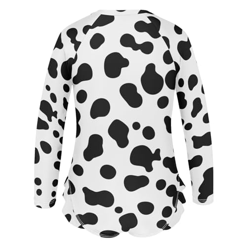 Image of CaTaKu Girls Rash Guard Swimsuit Long Sleeve One Piece Bathing Suit UPF 50+ Toddler Kids Zipper Ruffle Swimwear 3-12Y