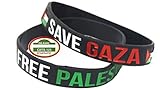 Palestine Flag wristbands (12 Pack) Silicon band FREE Palestine FREE Gaza Freedom Revolutionary Badges Jerusalem souvenirs Arab Shemagh Arafat فلسطين AL-AQSA GAZA Islamic Gifts (Black)