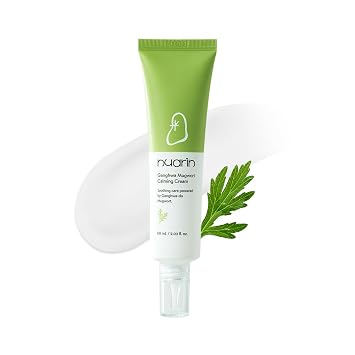 NUARIN Ganghwa Mugwort Calming Cream 60ml / 2.02 fl.oz | 75% Mugwort Extract | Soothing & Hydrating Moisturizer | Comforts and Refreshes All Skin Types | Vegan | Korean Skincare