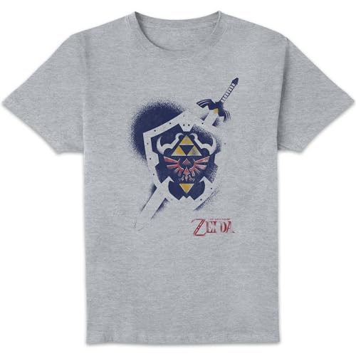 Image of Zavvi The Legend of Zelda Shield Unisex T-Shirt - Grey 3XL