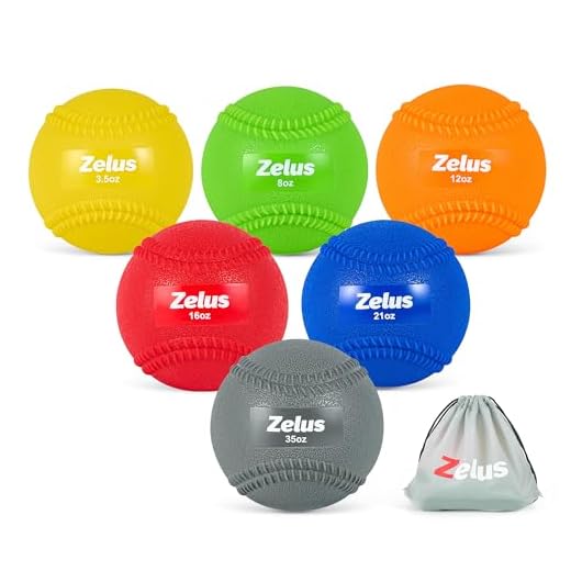 ZELUS Weighted Baseball Set with Seams for Hitting Pitching, 3.5 8 12 16 21 35 oz Plyometric Baseballs with Carry Bag