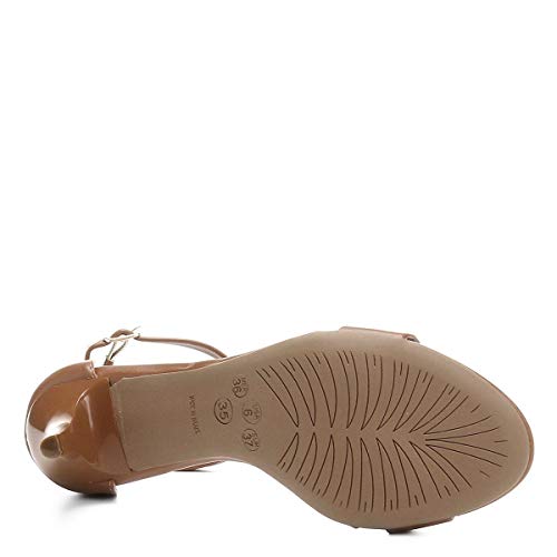 Sandália Drezzup Salto Fino Feminina - Caramelo - 38