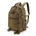 YORKING 50L Military Tactical Backpack Waterproof Assault Molle Army Assault Daypack Large Capacity Backpack for Men Women Trekking Hiking Travel Camping (Brown)