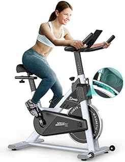 PASYOU Exercise Bike Stationary Magnetic Indoor Cycling Bike Belt Drive with RPM Display & Ipad Holder - 300lbs Weight Capacity