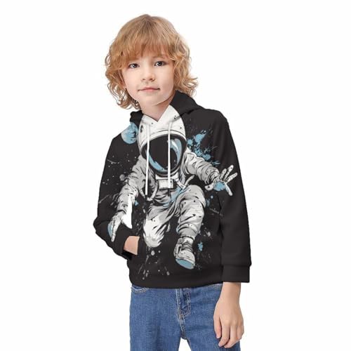 Pull garçon imprimé 3D astronaute idée cadeau originale sweat à capuche 10-12Y