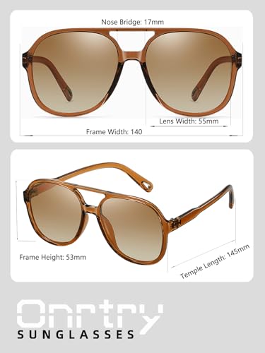 Image of Onrtry Retro Polarized Aviator Sunglasses for Women Men Classic 70s Vintage Trendy Square Sun Glasses Shades