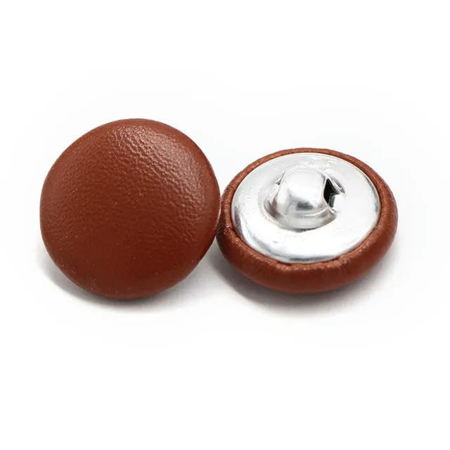 XHBYW 10pcs 11/15/20/25/30mm Leather Covered Buttons, Colorful Soft Buttons with Shank for Coats, Windbreakers, and Sofas