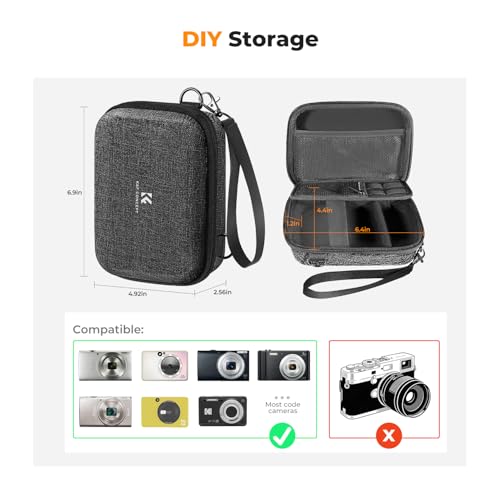 Image of K&F CONCEPT Camera Case, Compact Waterproof Digital Camera Bag,Grey