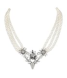 silbernes Schmuck-Element aus 2 x Edelweiß, 1x Blume und 1 x Geweih bzw. Hirsch-Kopf mit Glas-Steinen