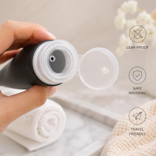 Image of INSFIT Travel Bottles for Toiletries, TSA Approved 3oz Travel Size Containers, BPA Free Leak Proof Squeezable Silicone Tubes for Shampoo Conditioner Lotion Body Wash with Labels