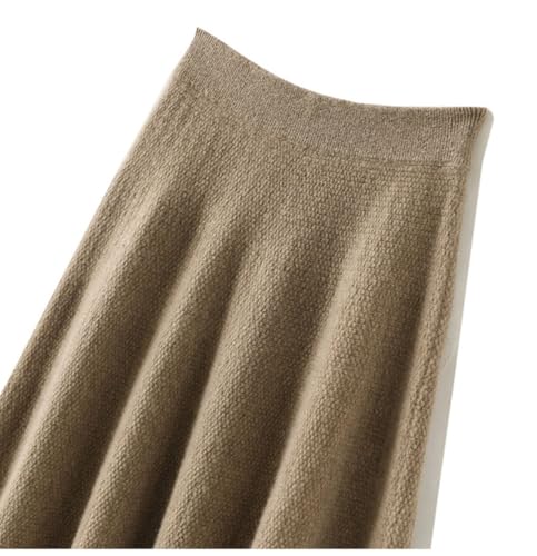 Women's Wool Skirt Elastic Waist A Line Knit Long Pleated Skirt Fall Winter Flowy Swing Maxi Skirt2