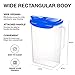 LocknLock Aqua Fridge Door Water Jug with Handle BPA Free Plastic Pitcher with Flip Top Lid Perfect for Making Teas and Juices, 2 Quarts, Blue