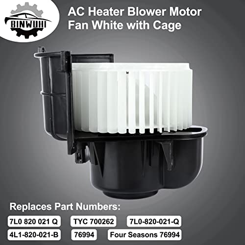 700262 Hvac Heater Blower Motor With Fan Cage Compatible With Audi Q7 Motor 2007-2015, 2004-2010 Volkswagen Touareg, Replaces# 7L0-820-021-Q 7L0820021Q 4L1820021B Air Conditioning Motor Fan Assembly #TOP6