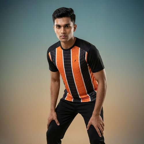Image of YOURJERSEY Custom Sports Jersey for Men Personalised Cricket /Football /Badminton T-Shirt Customise Name, Dry-Fit Fabric Sizes 2Y-4XL Custom T-Shirt
